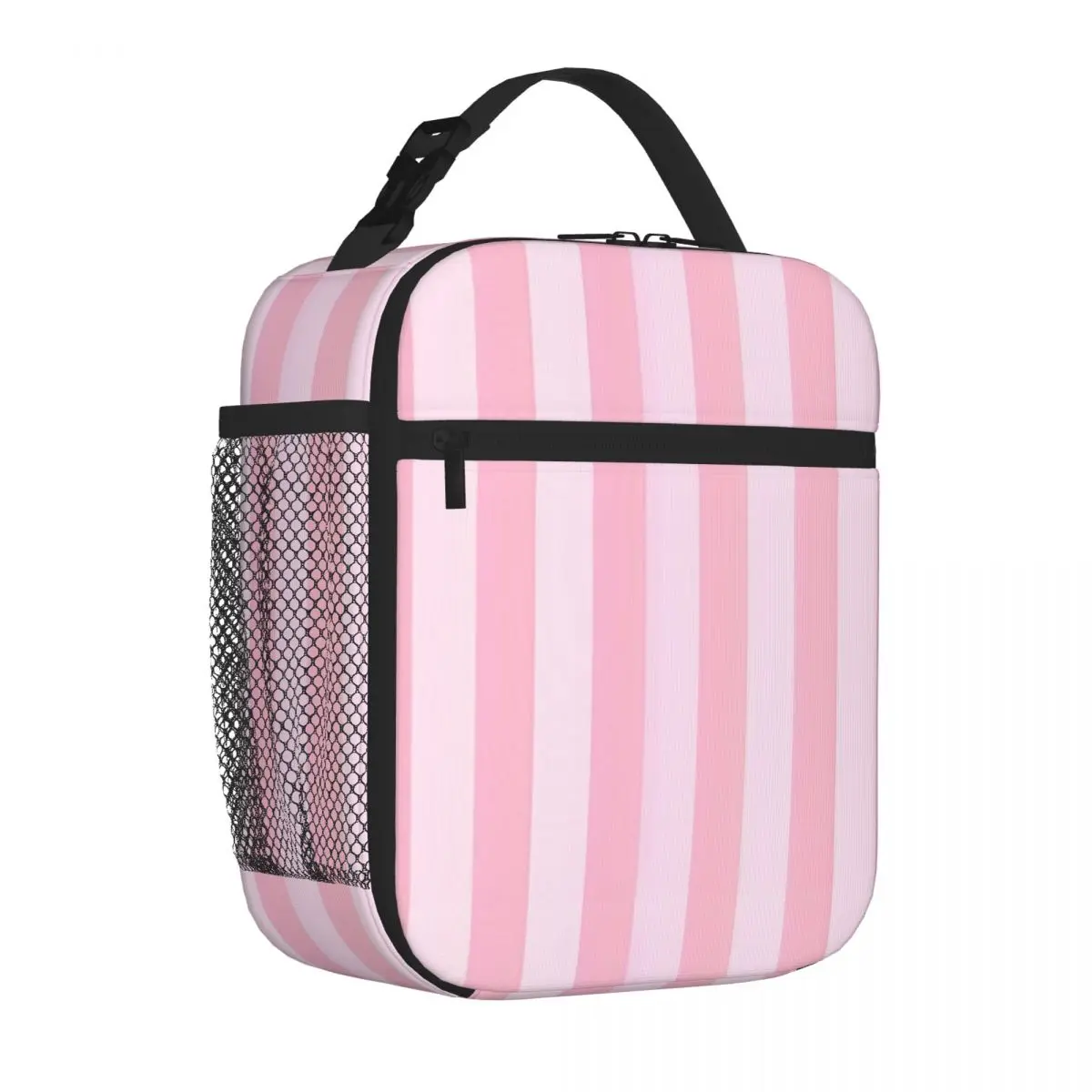 

White Pink Stripe Style Lunch Bag Lunch Container New Arrival Cooler Thermal Lunch Box For Office