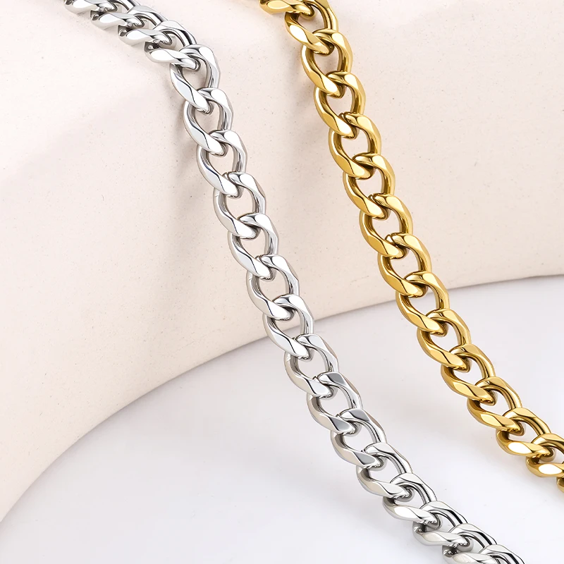 

1 метр, нержавеющая сталь, толщина 6 мм, звено Кубы, гальваническое золото, DIY, ожерелье в стиле панк, браслет, материал для изготовления ювелирных изделий, оптовая продажа