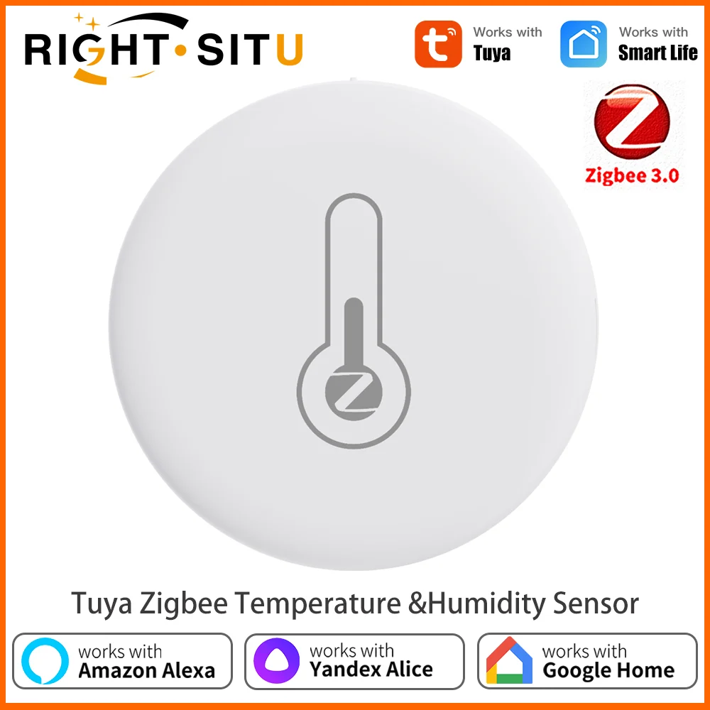 Tuya Zigbee 3.0 Temperature Humidity Sensor Thermometer APP Remote Monitor Work With Smart Life Yandex Alexa ZHA Zigbee2Mqtt