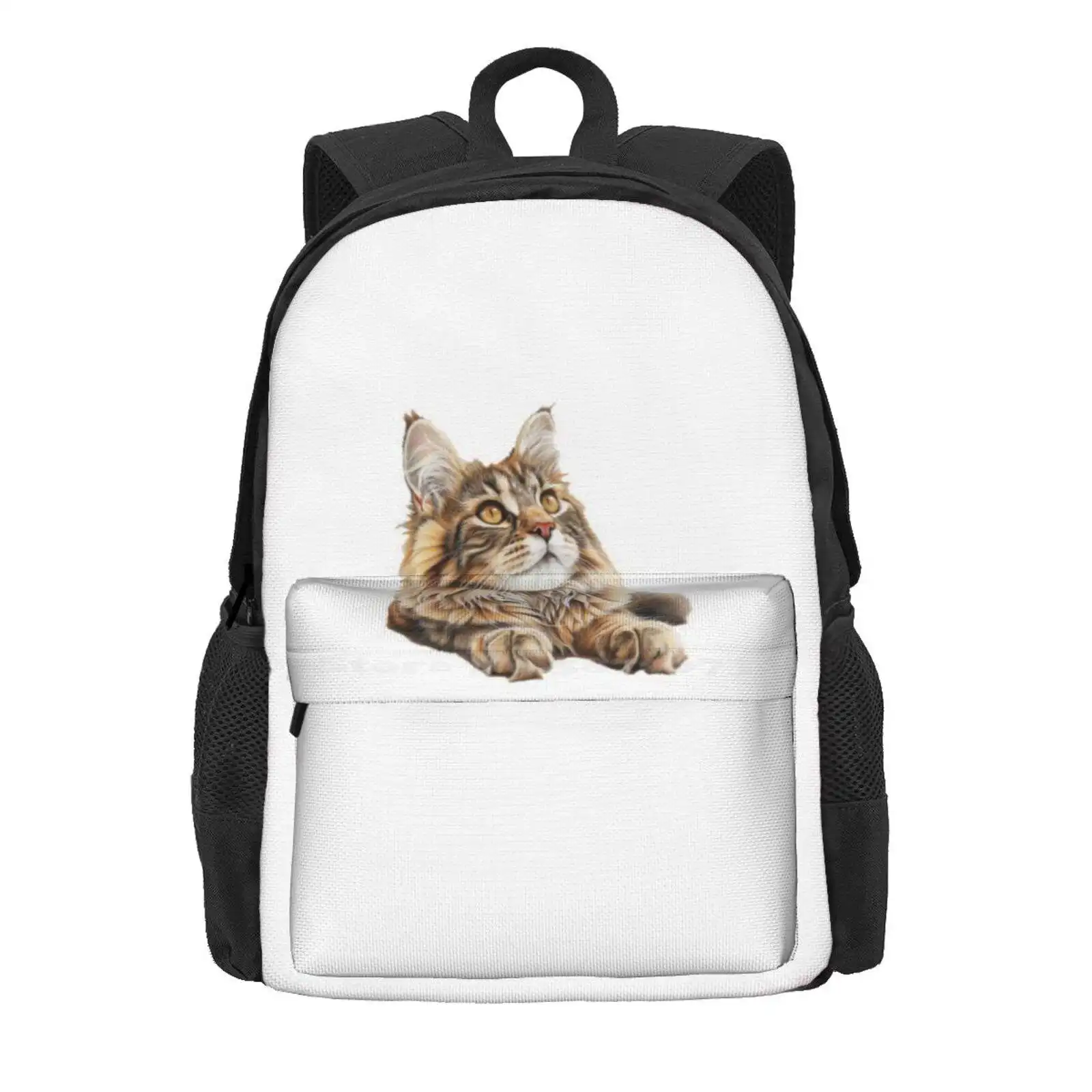 Cute Maine Coon Cat Hot Sale Schoolbag Backpack Fashion Bags Kitty Cats Animal Maine Coon Cat Pets Kittens Cute Cat Grey Cat