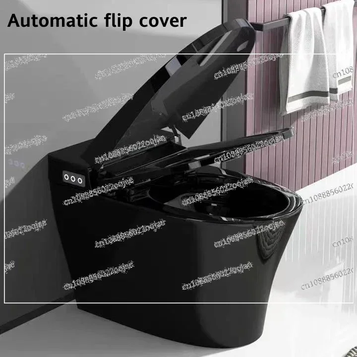 110V/220V fully automatic luxury modern design electronic electric bidet siphonic flush black intelligent smart wc toilet