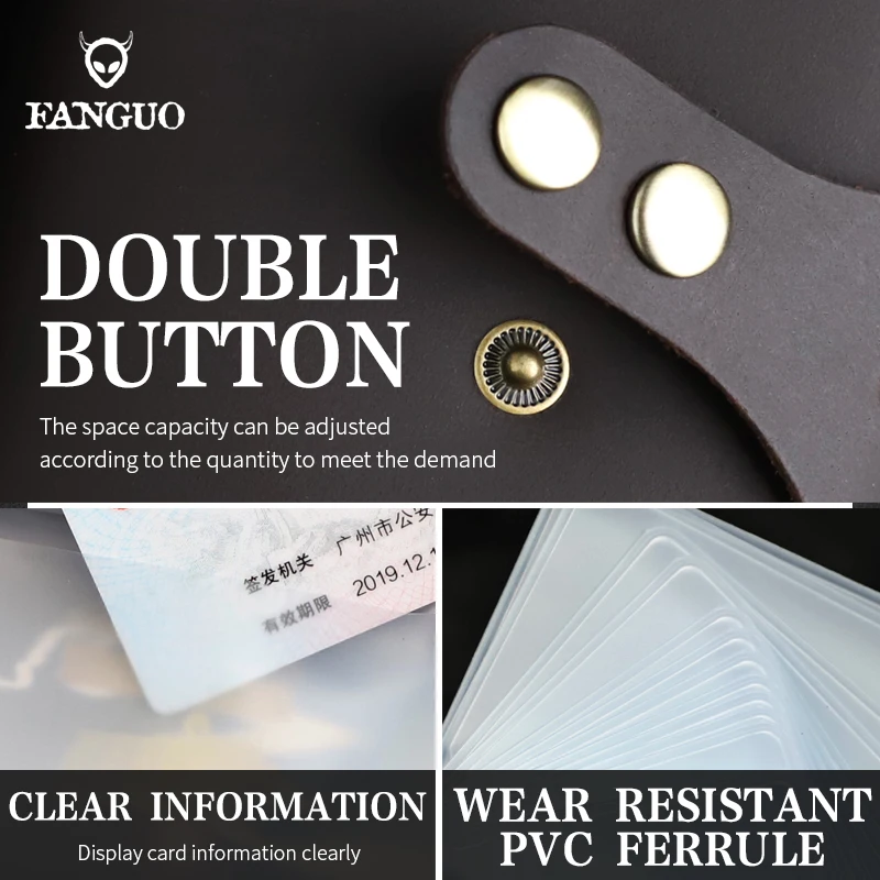 Large Capacity Card Holder Bag Handmade Genuine Leather Card Case Pouch Small Card Wallet For 28 Card Slots