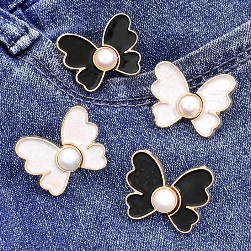 2 Stück Schmetterlings-Taillenschnallen mit Perlendekor und nagelfreiem, abnehmbarem Design, perfekt zum Anpassen lockerer Jeans im Alltag. – Detail 14
