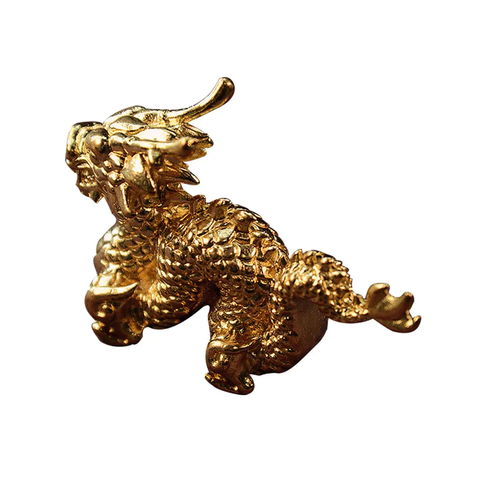 

Golden Decor Feng Shui Fengshui Statue Small Brass Fengshui Dragon Brass Sculpture Dragon Adornment Desktop Adornment