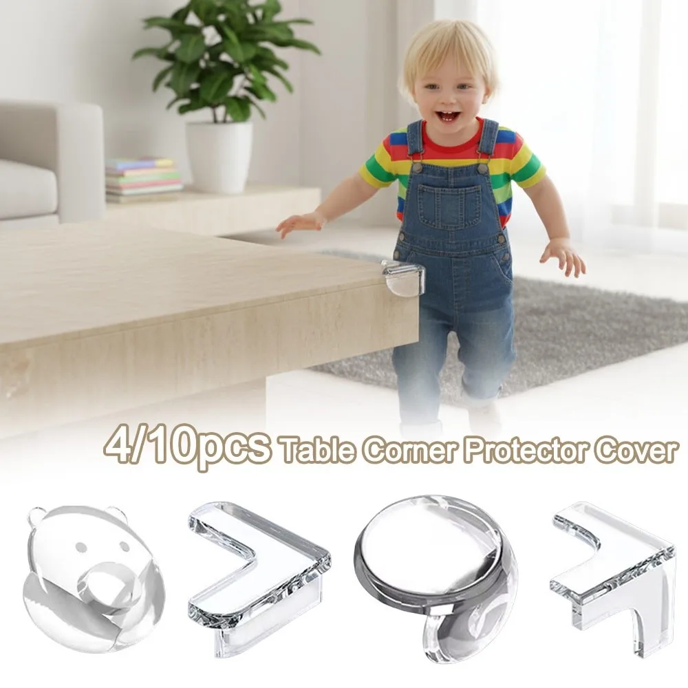

10PCS/4PCS Silicone Corner Protectors Anti-collision Clear Table Corner Protector Cover Transparent Table Corner Edge Guard