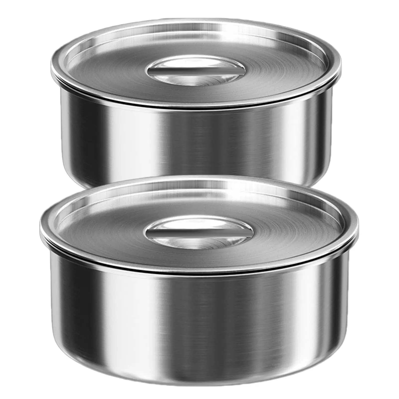 

2Pcs Round Stainless Steel Steam Bowl with Lid Versatile Steaming Cup for Rice Egg Custard Pudding Soup Noodle Baby Food Bowl