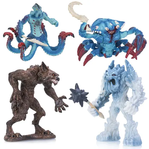 Mariene Groene Krab Monster Octopus Mythologie Dieren Actie Figuren Ijs Trol Warcraft Krijger Met Wapens Pvc Speelgoed Kinderen Cadeau