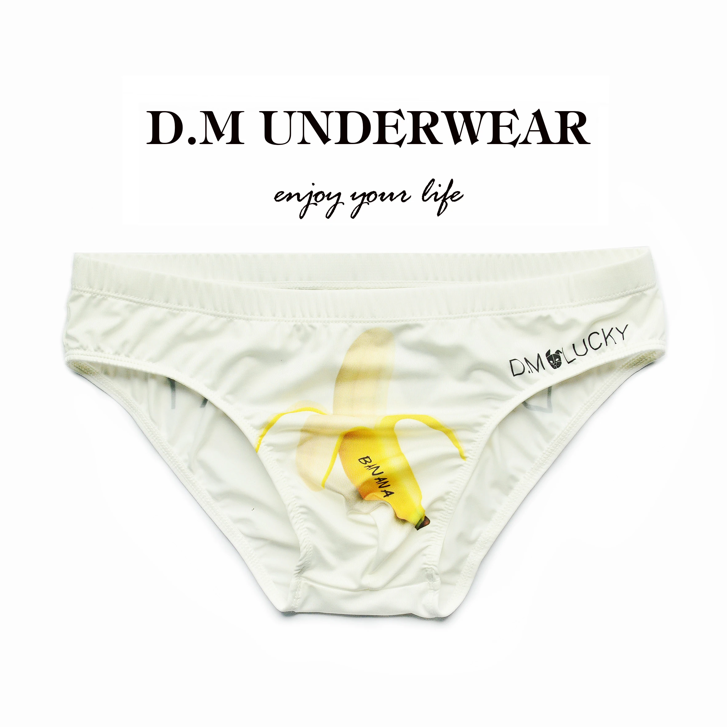 

Hot Male personality men's Animal Fruit Banana pattern Smooth Brief comfortable low waist sexy Underwear