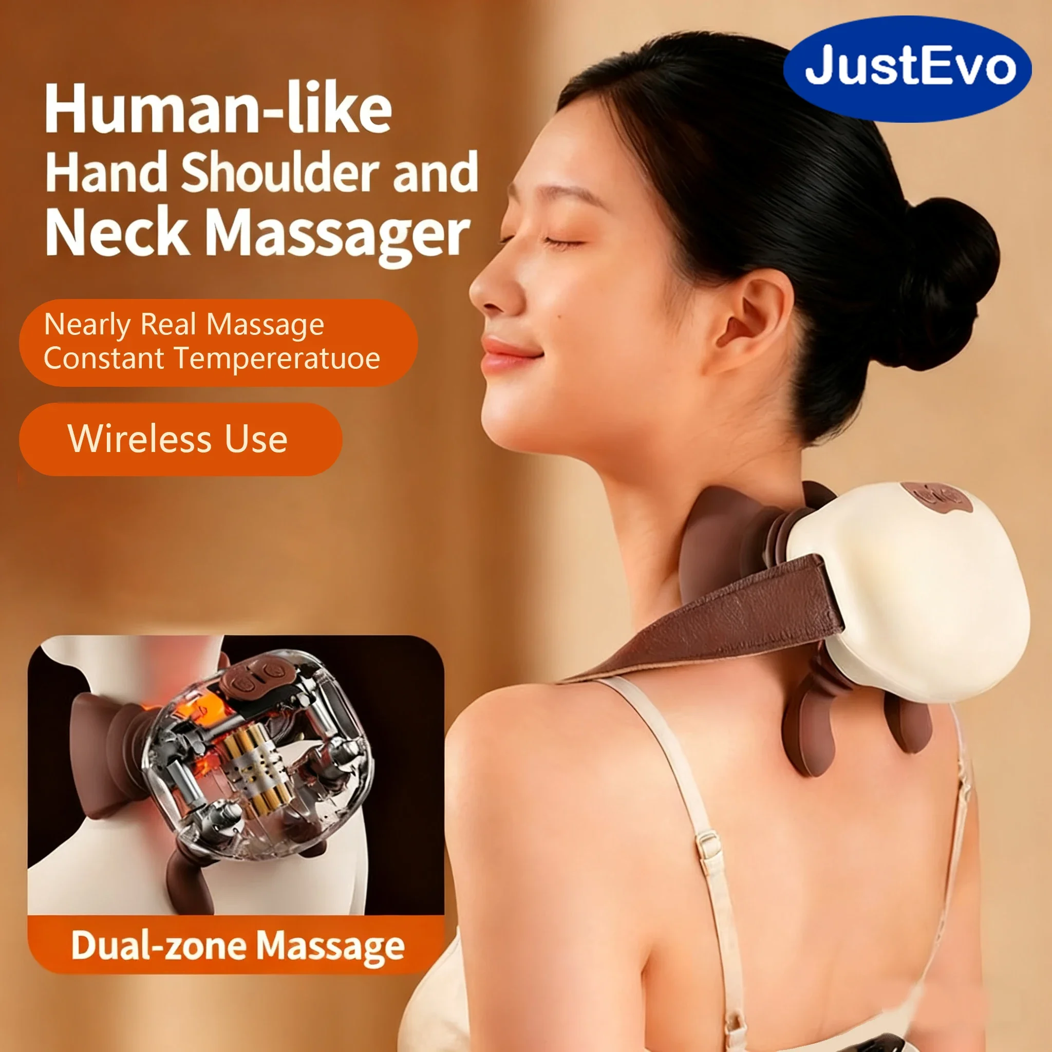 

Электрическая массажная шаль JUSTEVO, расслабляющий массажер для шеи, силиконовый материал, бионическая технология, идеальный подарок для ваших влюбленных.