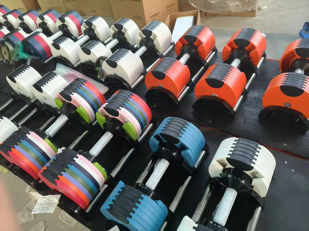 Adjustable dumbbell set for gym or home strength training