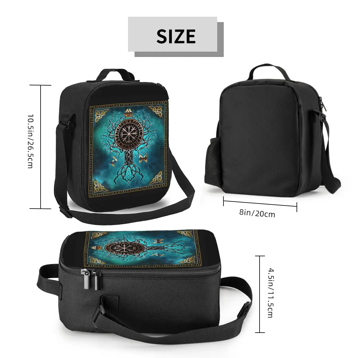 Viking Yggdrasil Tree Of Life Insulated Lunch Bags for Vikings Valhalla Vegvisir Resuable Thermal Cooler Food Bento Box Work