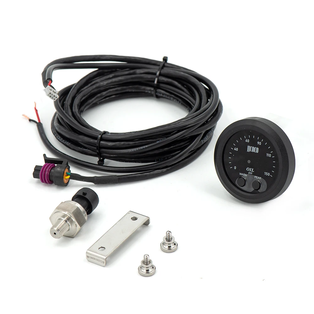 

Universal 52MM DC 12/24V Red Light LED Display Ultra-Thin Round Oil Pressure Gauge With 1/8NPT Sensor Motorcycle Car Accessories