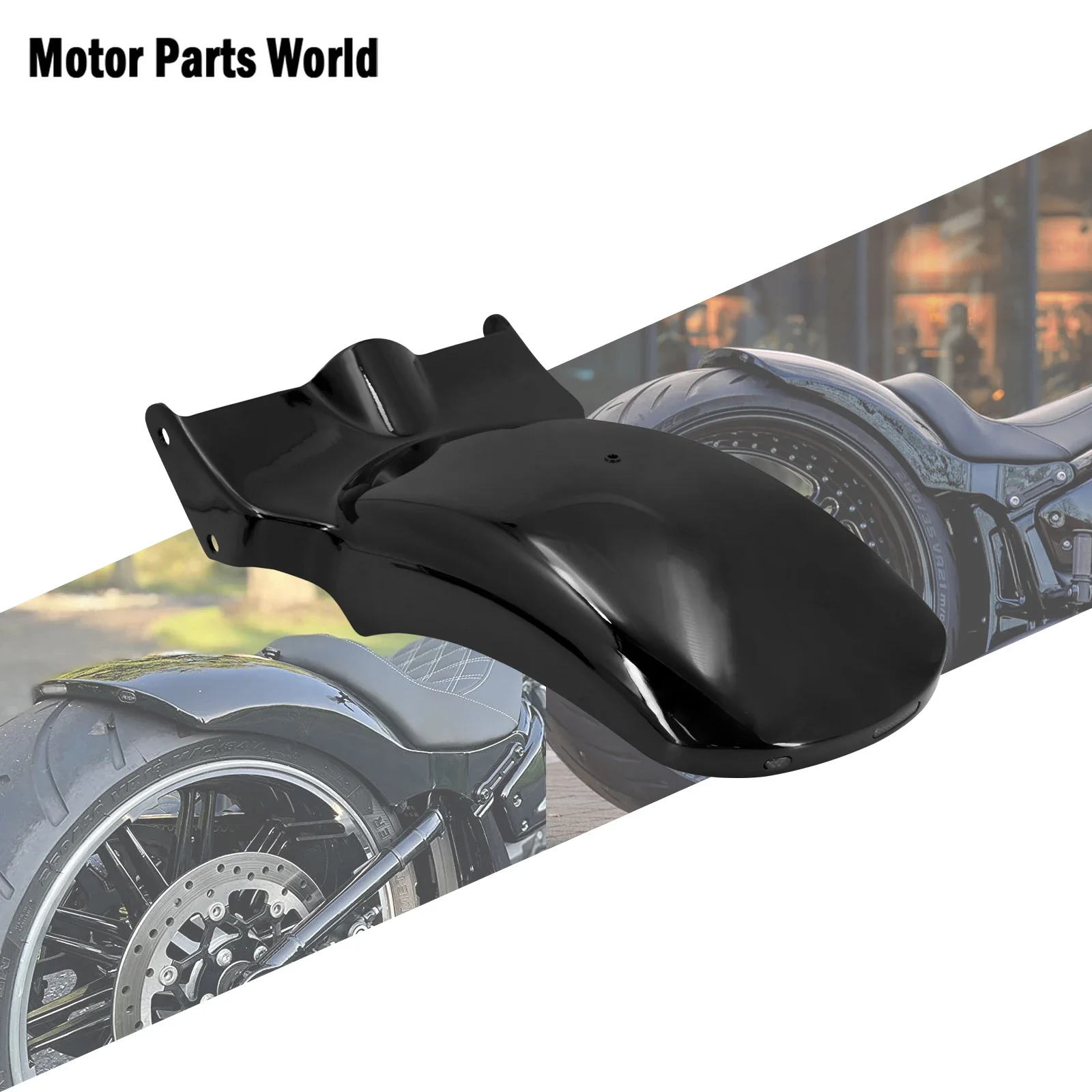 

Motorcycle Rear Fender With LED Turn Signal Brake Light Black Mudguard Cover For Harley Softail Fat Boy Breakout FXDR 2018-2023