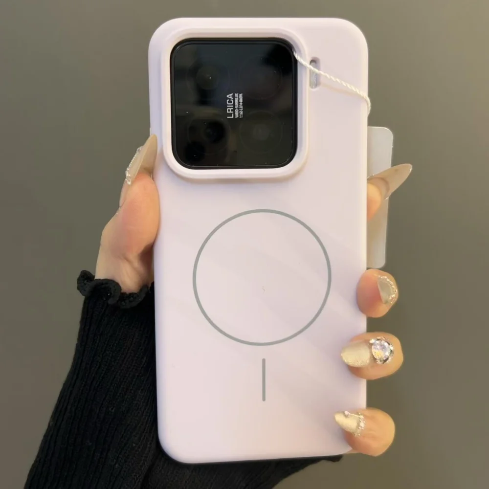 حافظة أصلية من السيليكون السائل المتدفق لهاتف Xiaomi 15 Pro Ultra 15 Ultra 14 Pro Mi14 13 غطاء شحن لاسلكي مغناطيسي مقاوم للصدمات