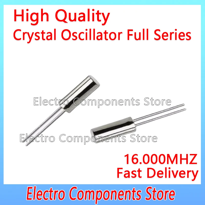 5PCS/Lot 2P 2*6 2Pin 16MHZ 2*6MM 16M 16.000MHZ 20PPM JU206 Passive Cylindrical Crystal Resonator Tuning Fork Crystal Oscillator