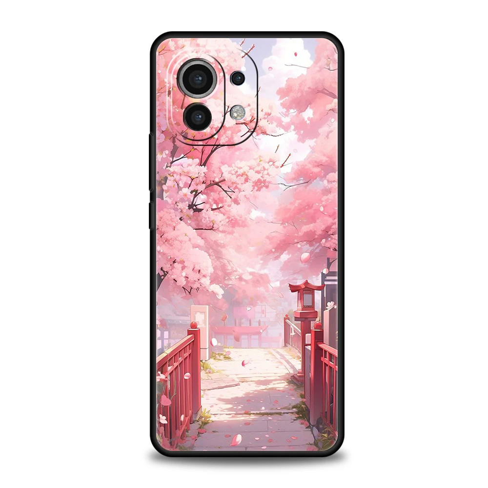 Pink Spring Cherry Blossoms Phone Case for Xiaomi Mi 14 13 12 11 Ultra 13T 12T Poco C51 F3 F4 F5 X3 X4 NFC M3 Pro Lite 5G Cover