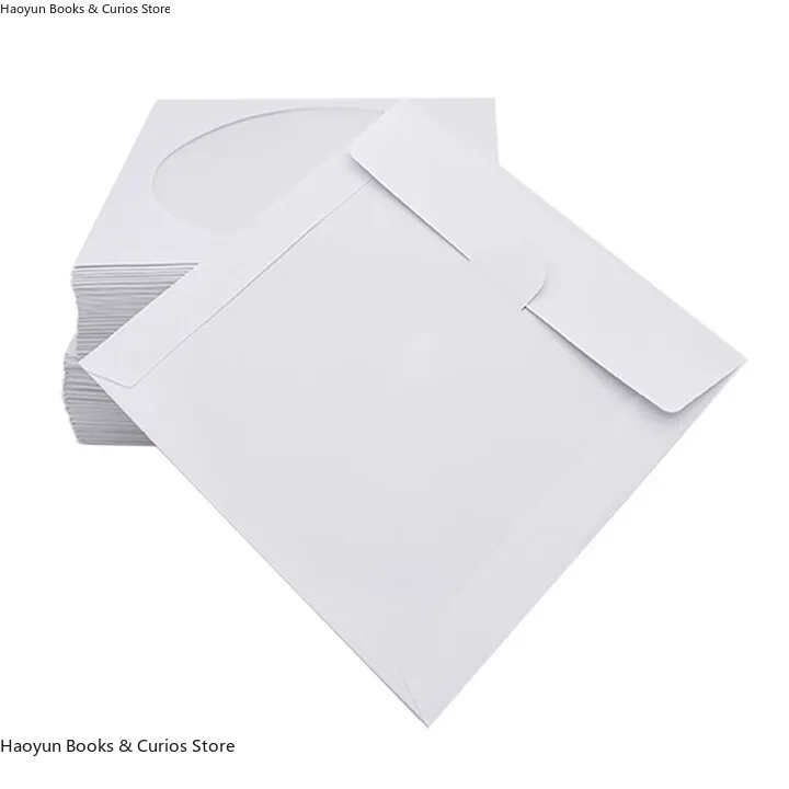 Okładki papierowe na CD/DVD - 100 sztuk, profesjonalna ochrona, ekonomiczne opakowanie, przechowywanie CD/DVD, ochrona CD/DVD