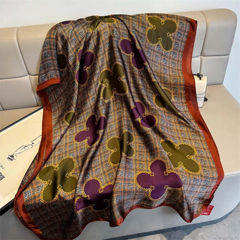 

2025 New Great Hijab Wizard Satin Sort Spring Spring New Shallow Women's Hand Foulard Pashmina Travel Scarf 180*90cm