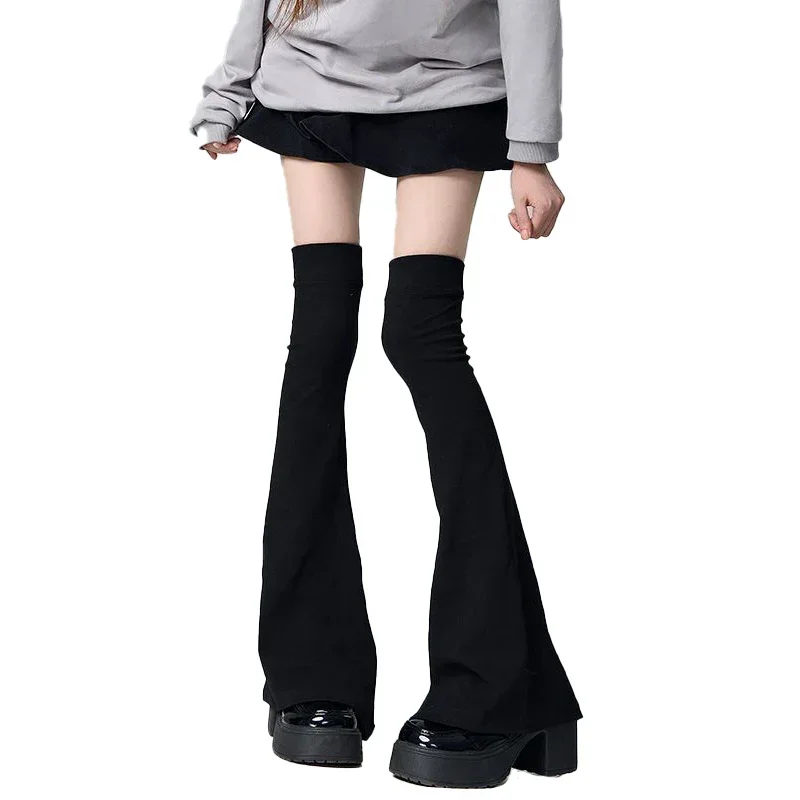 2PC Japanese Style Spicy Femboy Over The Knee Horn Shaped Cuffs Y2K Leg Stocking Elasticity Slimming Knee Socks Sexy Accessories