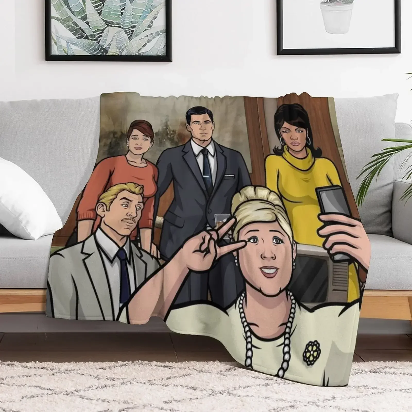 

Archer's Cast selfie Throw Blanket heavy to sleep Soft Big funny gift warm for winter Blankets Soft Plaid Thin Blankets