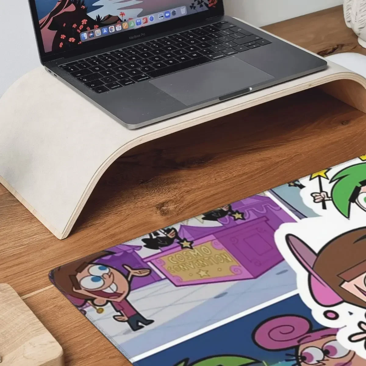 Estilo cômico cosmo, wanda e timmy design grande mouse pad teclado de computador tapete de mouse gamer pc portátil tapete de mesa de escritório