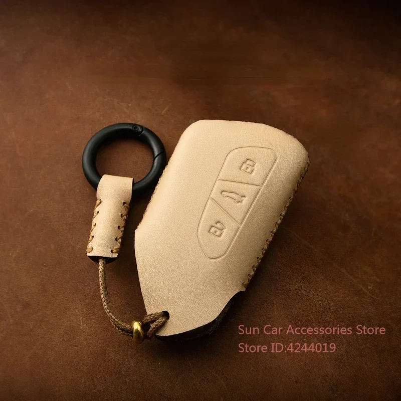 For Volkswagen 2021-2024 ID4X ID4 CROZZ Simple Style Handmade Leather Car Remote Key Case Cover Keychains Keyring Accesorios