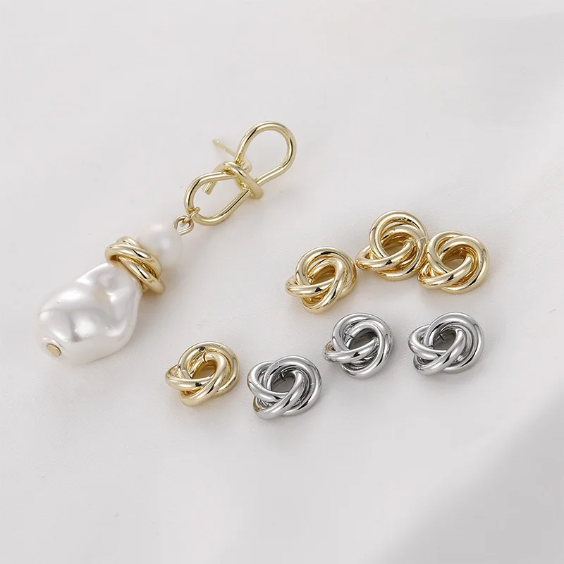 14k Gold Twisted Copper Ring Gasket Triple Flower Spacer Bead DIY Handmade Ear Jewelry Necklace Bracelet Pendant Accessories