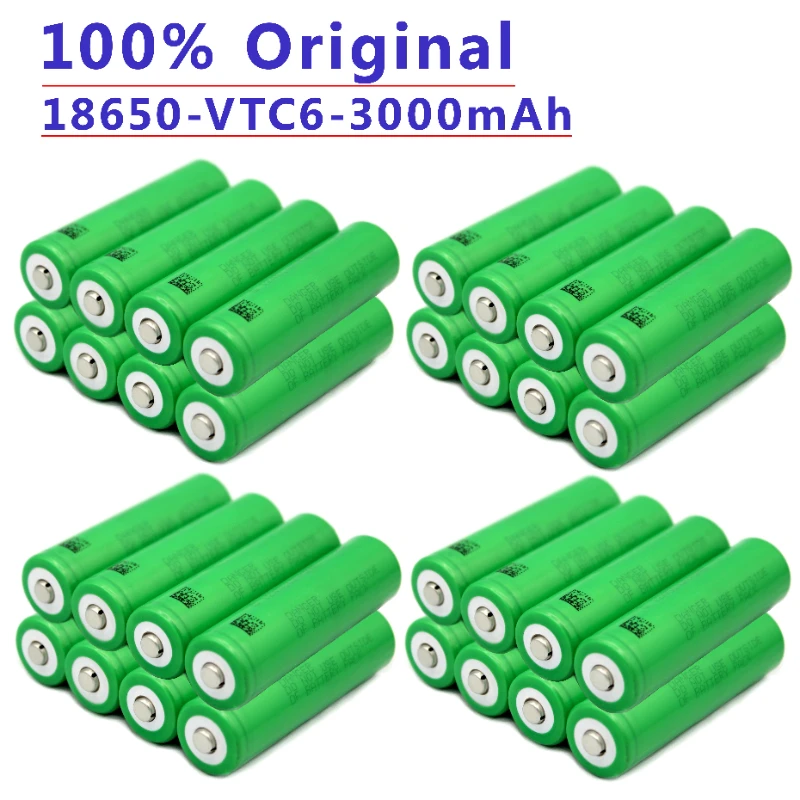 Bateria recarregável Li-ion para Sony, Ferramentas Lanterna, VTC6, 3.7V, 3000mAh, 18650, VTC6, 30A, Brinquedos, Novo