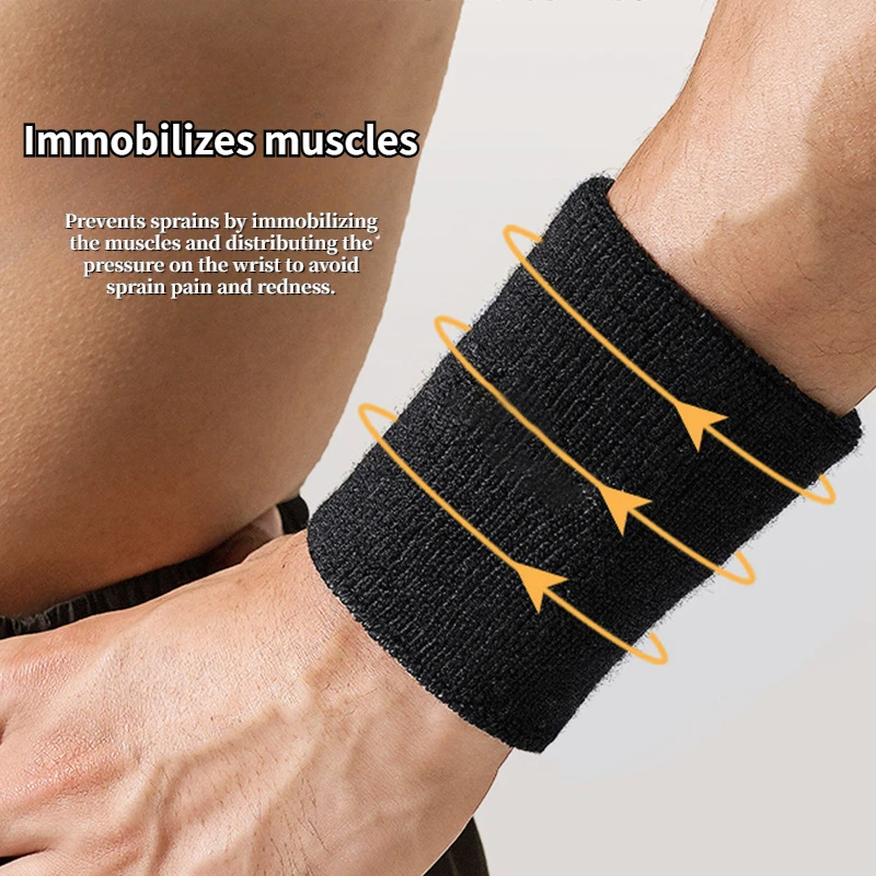 1Pc Sport Wristbands Sweat-Absorbing Wrist Guard for Men Women Stable Joint Wrist Strap Fitness Basketball Towel Wrist Guard