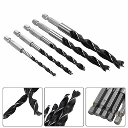 5 Stuks Boor Set 4-10 Mm Drie Punt Houtbewerking Boren Kit 1/4 \