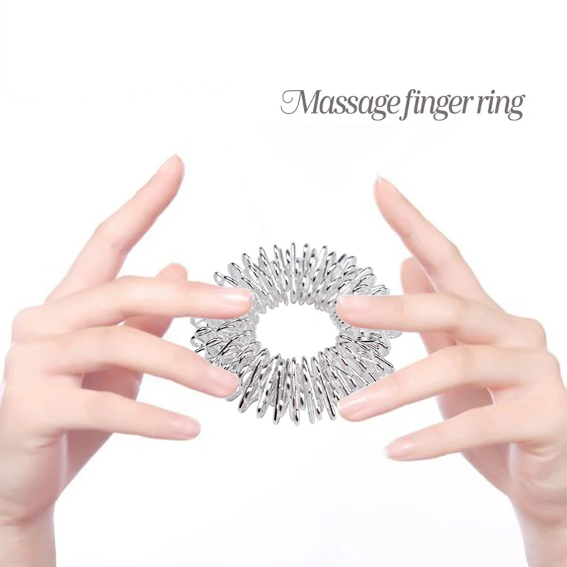 

100pcs Acupuncture Ring Stainless Steel Finger Massage Rings Hand Blood Circulation Therapy Relax Pain Relief Health Care