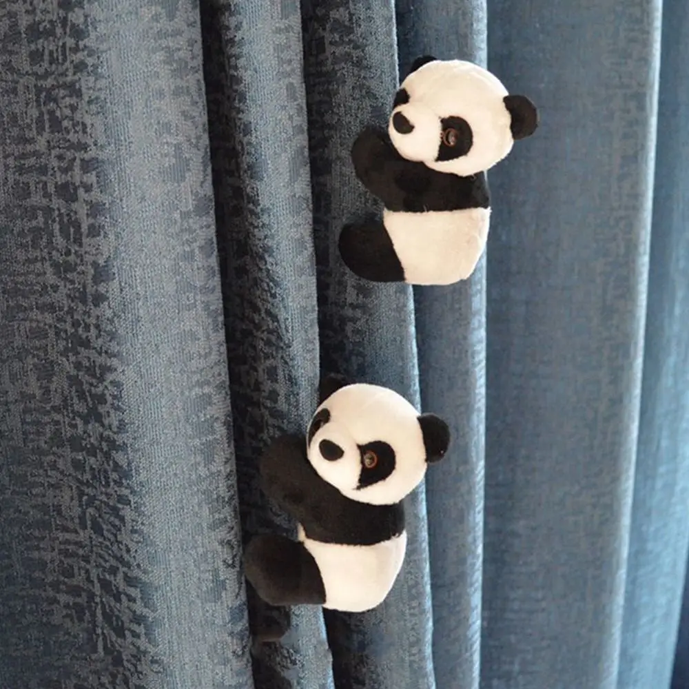 Preto branco decoração de casa planta vaso ornamento cortina braçadeira boneca de pelúcia mini abraçando panda clipe brinquedos animais de pelúcia