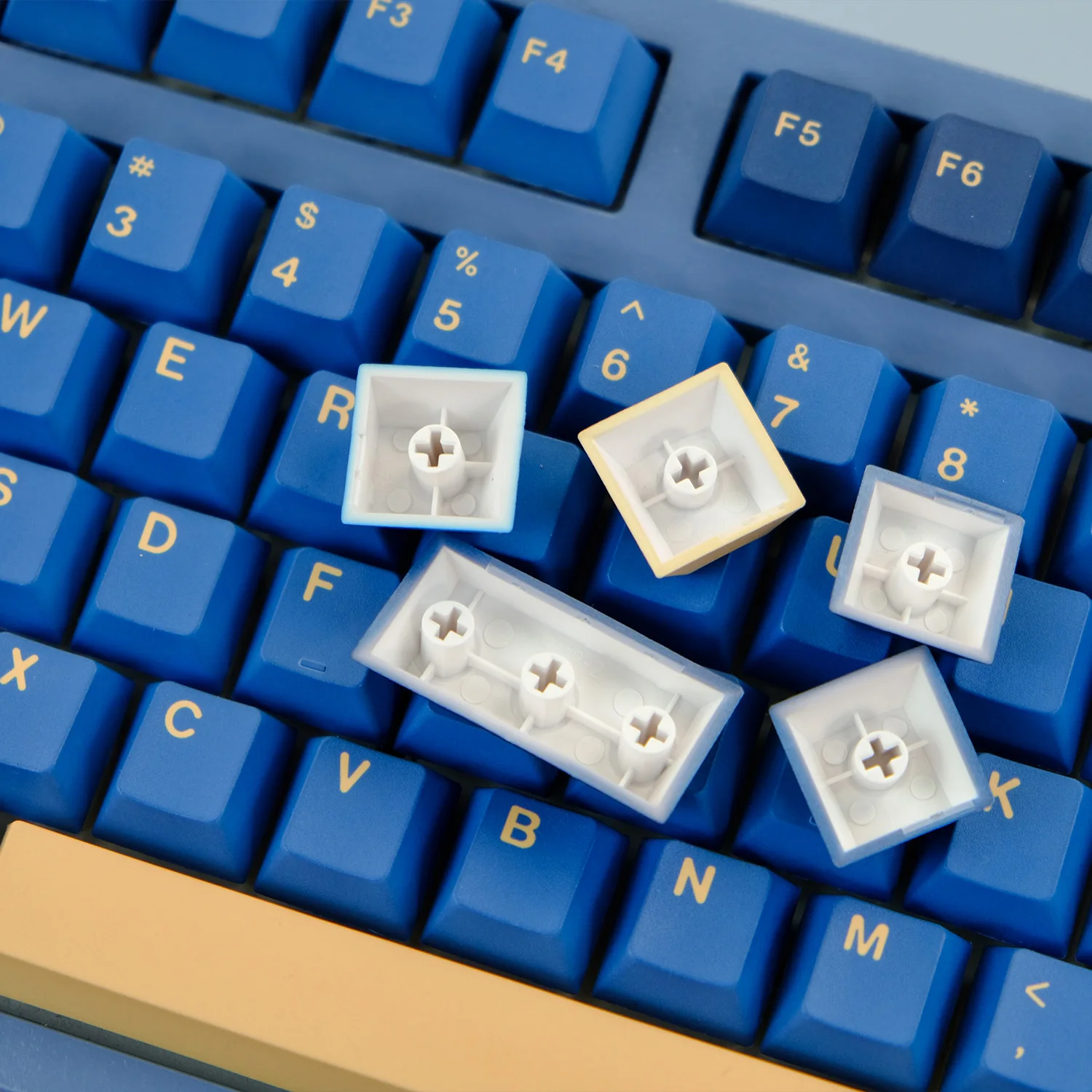 129 teclas Matrix Azul 01 tema Keycap Cherry Profile PBT Dye Sub Anime juegos Keycaps para Cherry MX Switch DIY Teclado mecánico