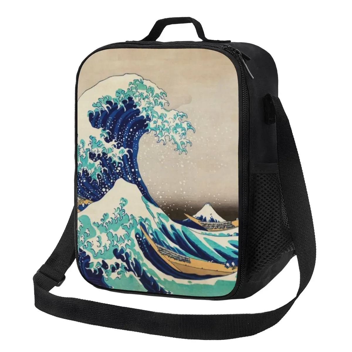 

Custom Great Wave Off Kanagawa Vintage Japanese Lunch Bag Men Women Thermal Cooler Insulated Lunch Boxes for Adult Office