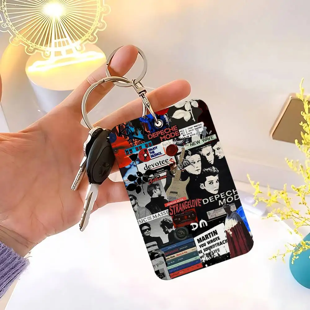D-Depeche Band M-ModeS Sign Rectangle Keychain Card Holder, Badge Credit Card Holder, Student ID Card Holder, Bus Cards Cover