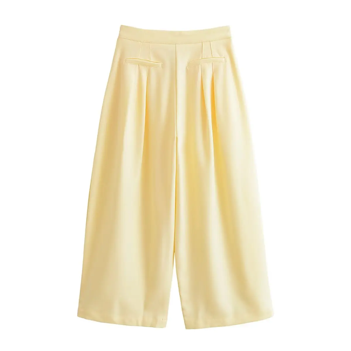 High Waist Wide Leg Pants Loose Fit Casual  Color Long Trousers Slimming Effect Women's Fashion Autumn Winter Season