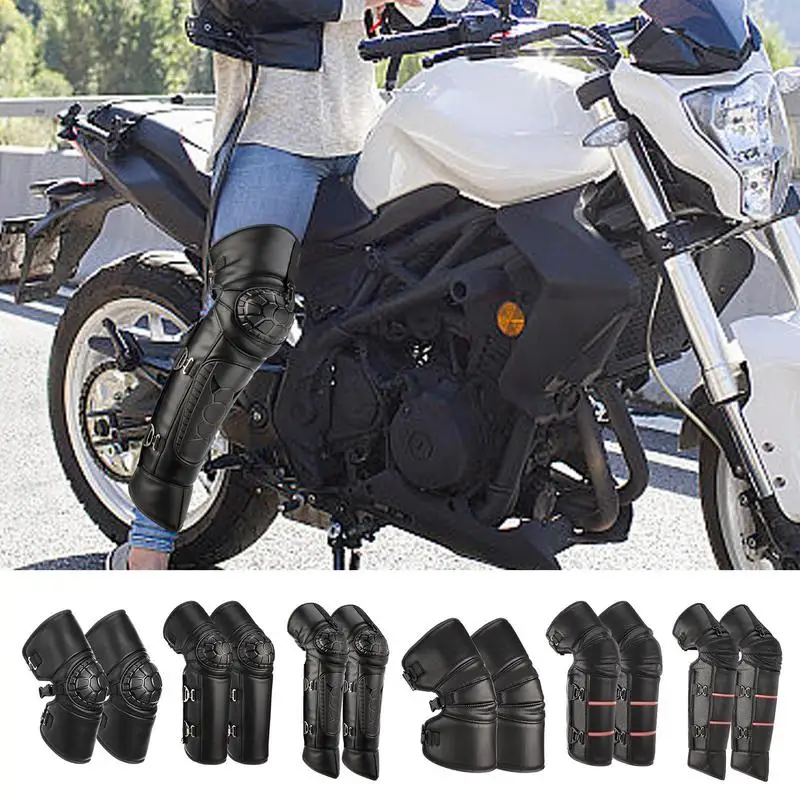 

Durable Motorcycle Knee Protectors Leather Made Moto Protection Riding Knee Guards Waterproof Adjustable Leg Warmers For Bikers