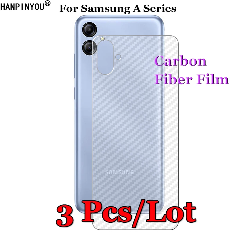 

3 Pcs/Lot For Samsung Galaxy A54 A34 A24 A04 A04s A04e A14 3D Non-slip Carbon Fiber Back Skin Film Screen Protector Sticker