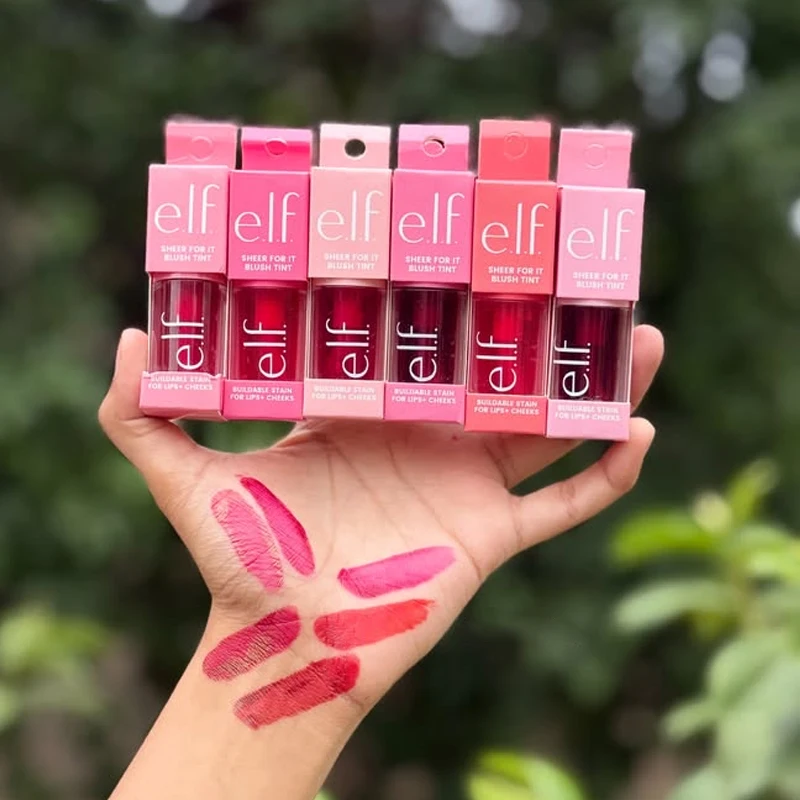 Elf 5 Colors Liquid Lip and Cheek Blush Moisturizing Lip Balm Hydrating Fruit Lipstick Easy-to-Apply Liquid Blush Makeup Set - Image 4