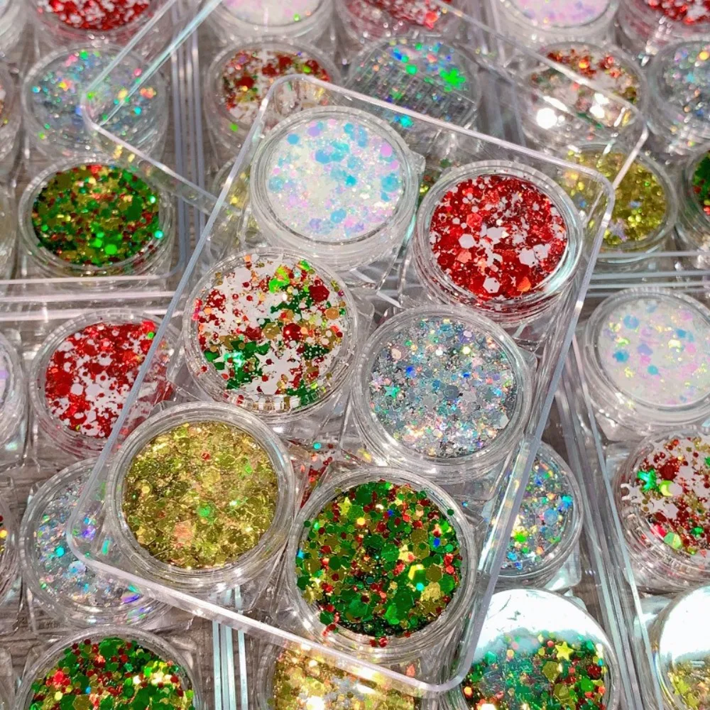 6Pcs/Set Sparkly Colorful Eye Glitter Gel Heart Star Moon Sequins Face Hair Sequin Gel Cream Mermaid Glitter Gel