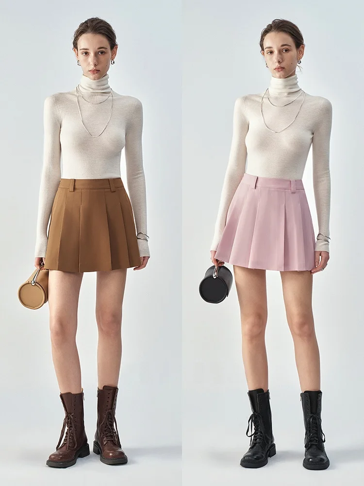 

Классическая плиссированная юбка-миди SVLI Paper Love Letter с высокой талией, А-силуэт, универсальная повседневная модель из полиэфирного волокна