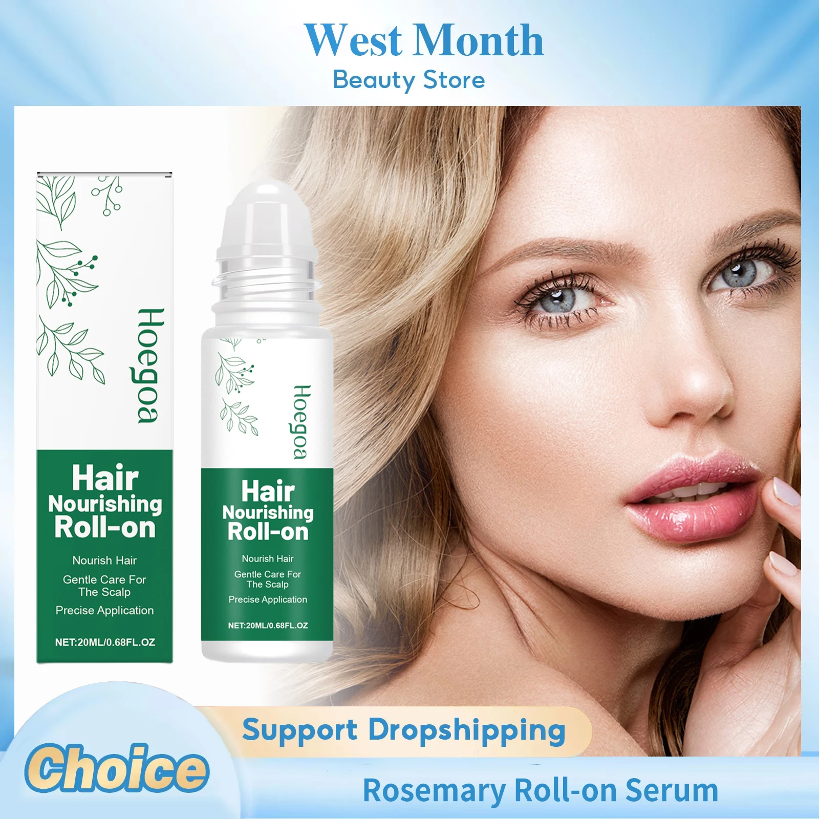 

Rosemary Hair Growth Serum Roll-On Prevent Hair Loss Improve Baldness Thicker Gentle Repair Damaged Dry Scalp Dense Hair Essence