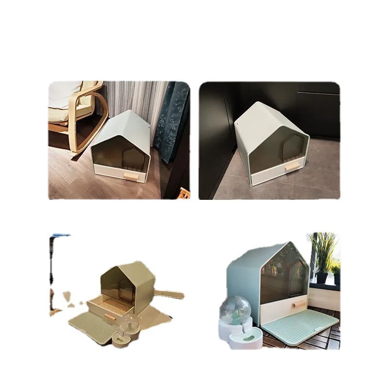 Caja de arena para gatos extra grande cerrada con control de olores - imagen 4