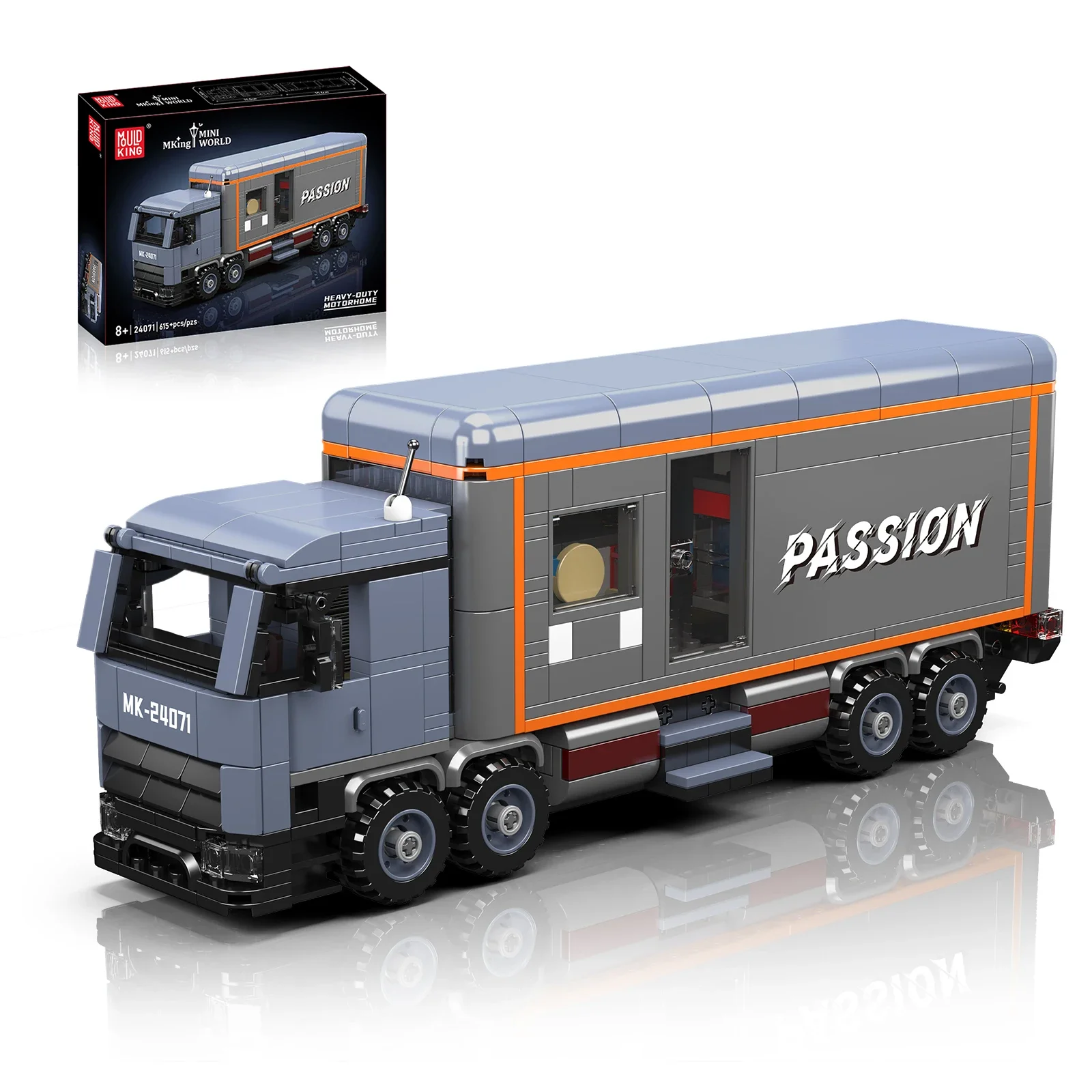 

24071 Heavy Truck RV Building Model 615PCS Mini Camper with Functional Parts Creative Travel Theme Gift DIY Assembly Kit Toy