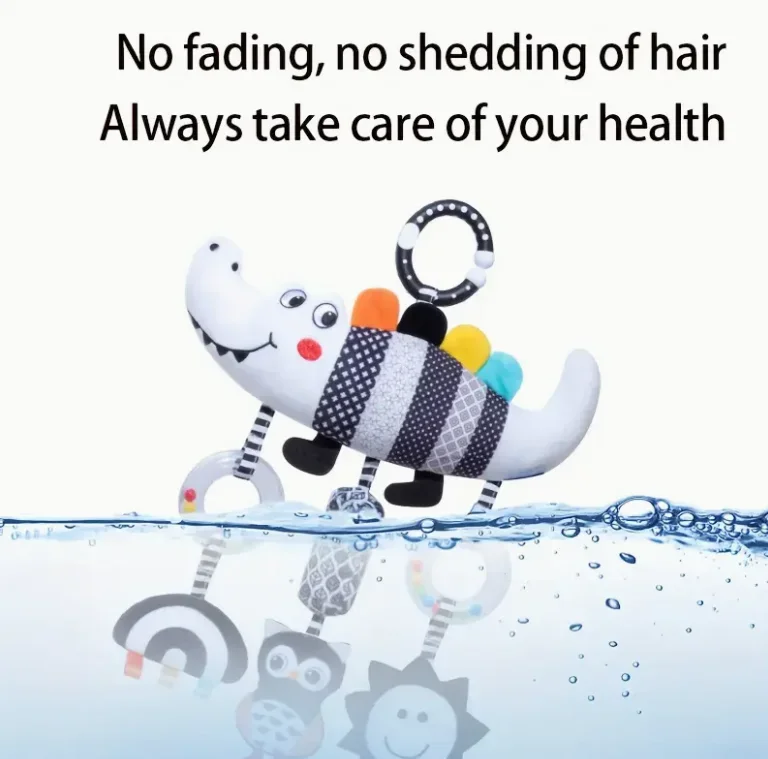 Kinderwagen Windgong & Bedbel - Rustgevend mobiel speelgoed met dieren- en bijenvormen, zachte rammelaars, hangend zintuiglijk speelgoed voor pasgeborenen