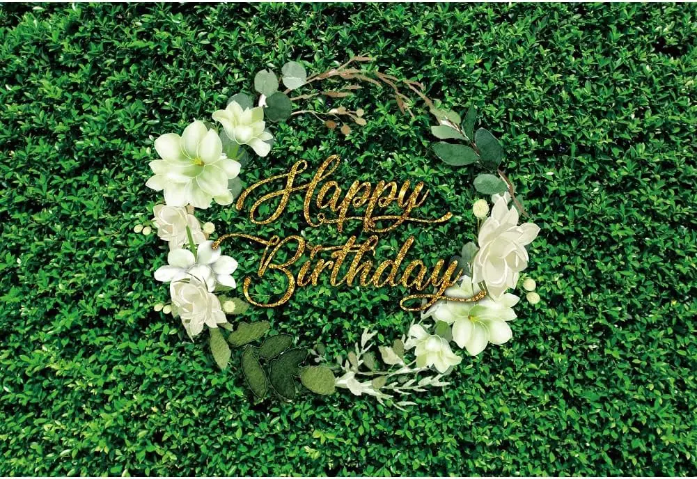 Greenery Birthday Backdrop Wall Decorations Green Leaves spring summer photo background photography backdrops banner studio