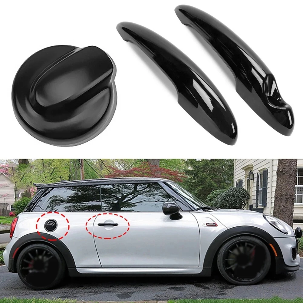 

Gloss Black Door Handle Covers Easy Installation ABS Plastic Material Daily Wear Resistance Gloss Black Finish