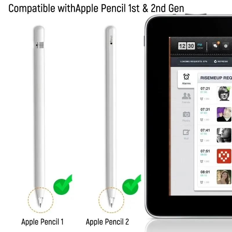 Punte per Pencile in Silicone da 1/4 pezzi per Apple Pencil 1/2 punta per penna stilo di ricambio resistente all\'usura per pennino di ricambio