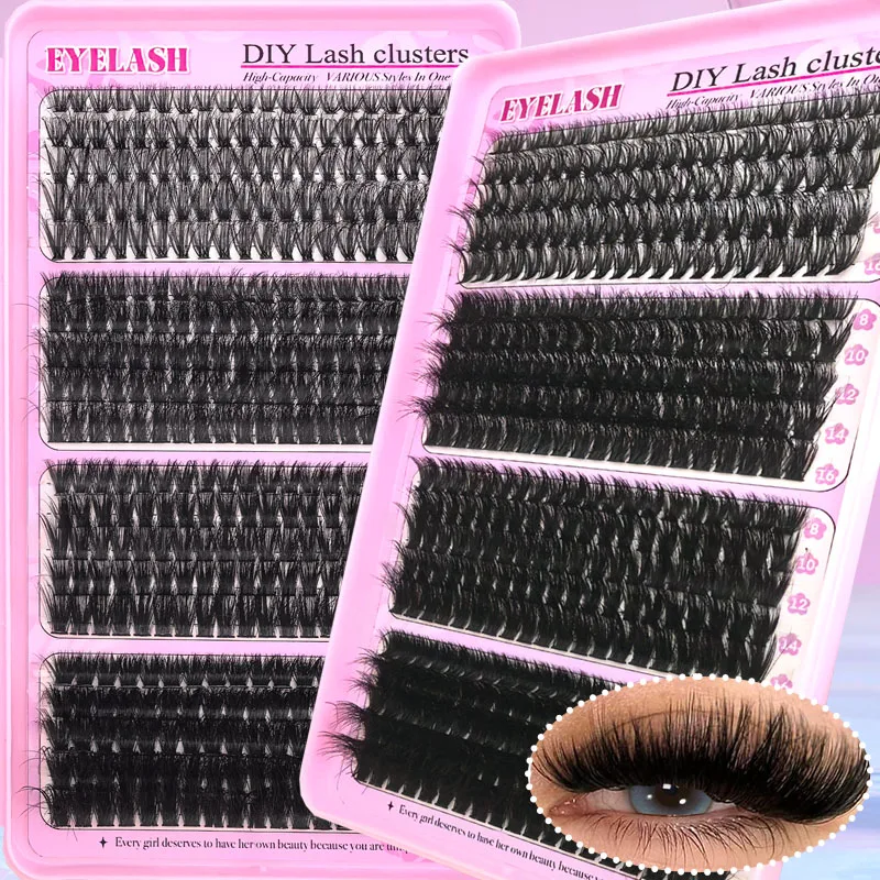 400/320 pièces grappes de cils moelleux Extensions de cils individuelles 4 Styles mélangés 40D 60D 8