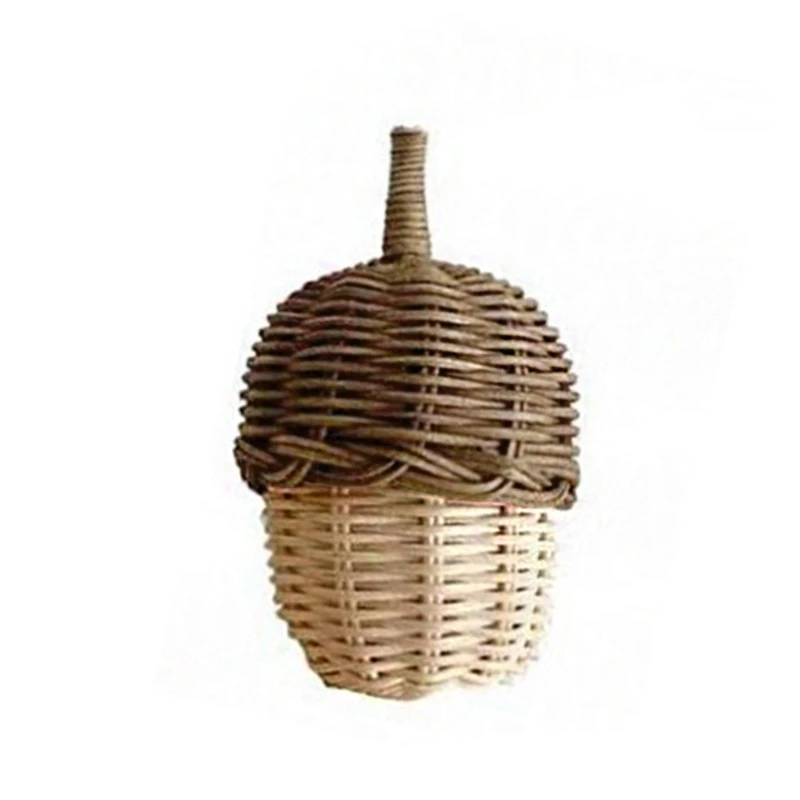 Photography Props Handmade Pine Cones Shaped Woven Storage Bag with